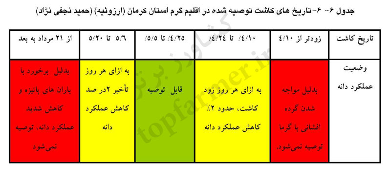 تاریخ و زمان کاشت ذرت در استان کرمان